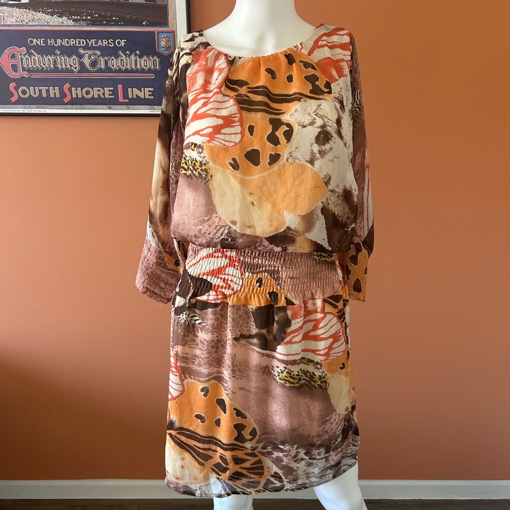 Madison Paige Multi-Colored Patterned Blousy Dress - image 2